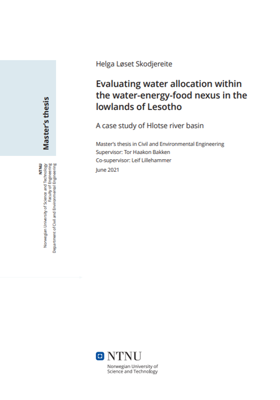 Evaluating water allocation within the water-energy-food nexus in the lowlands of Lesotho